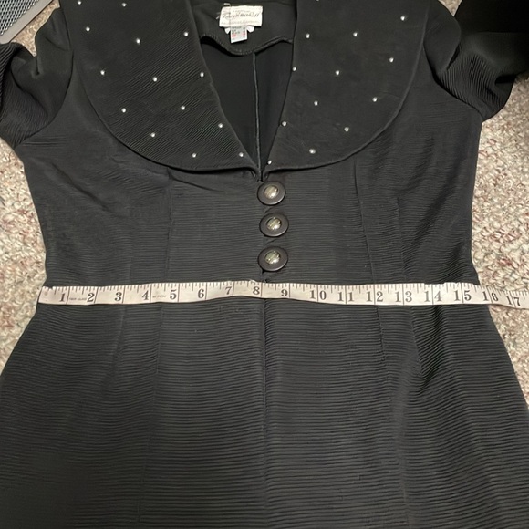 Vintage 80s/90s Joseph ribkoff stirrup pant jumpsuit with studded collar - Picture 7 of 11